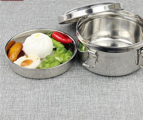 round stainless steel lunch box quotes|304 Stainless Steel Round Double Layer Lunch Box .